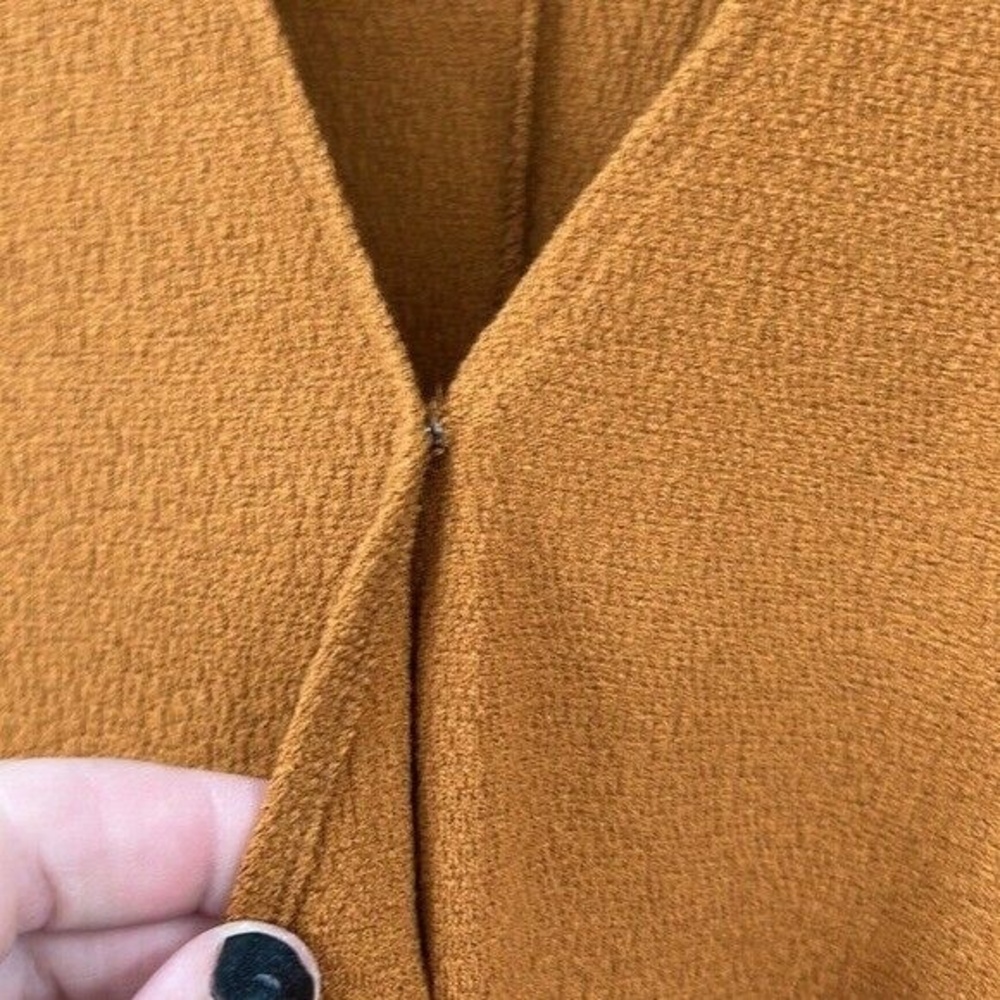 Texture & Thread Dress‎ Womens Small Orange Short Sleeve True Wrap Side Tie - Picture 3 of 10